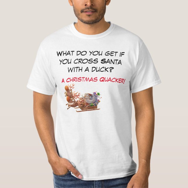 T-shirt engraçada da Piada de Natal (Frente)