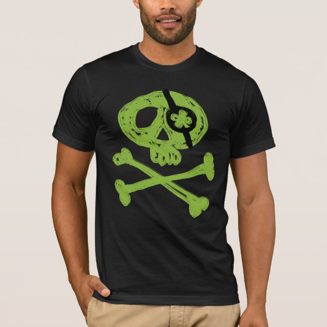T-shirt engraçada da Pirata Verde (Frente)