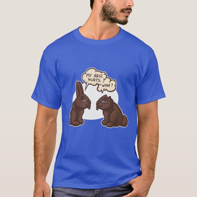T-shirt engraçada de chocolate Bunny (Frente)