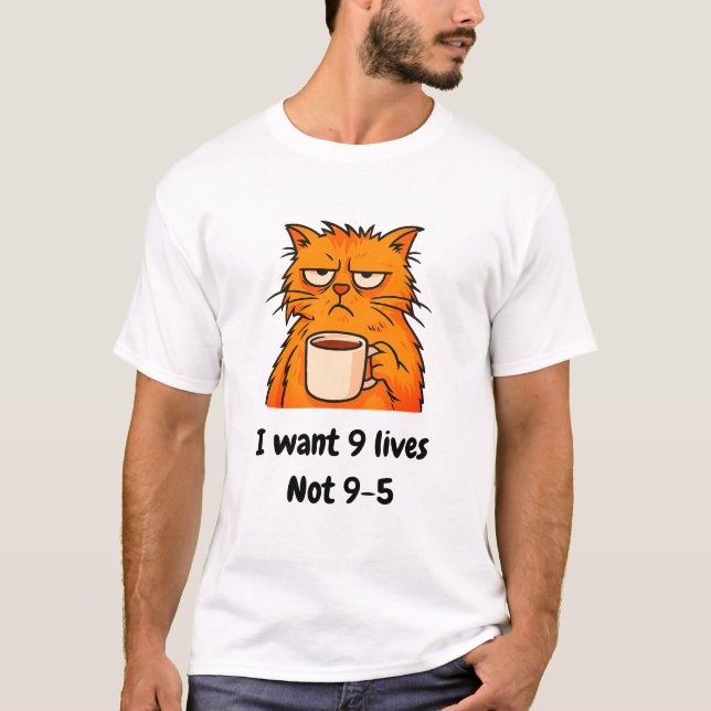 T-shirt Engraçada de Gato Laranja (Frente)