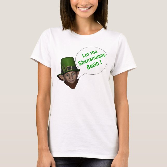 T-shirt Engraçada leprechaun shenanigans (Frente)