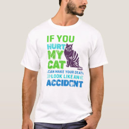 T-Shirt Engraçado Advertência Ao Prato De Gato