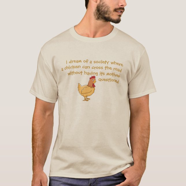T-Shirt Engraçado Atravessando Estrada (Frente)
