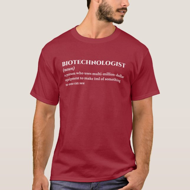 T-Shirt Engraçado Biotech Lab Definição (Frente)