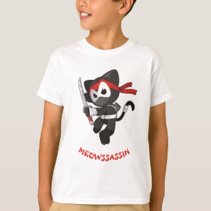 T-shirt Engraçado bonito de Meowssassin do gato de Ninja