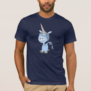 T-shirt engraçado bonito do unicórnio dos desenh