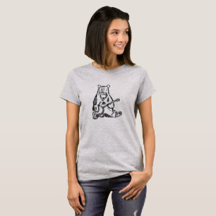 T-shirt Engraçado bonito do urso do banjo
