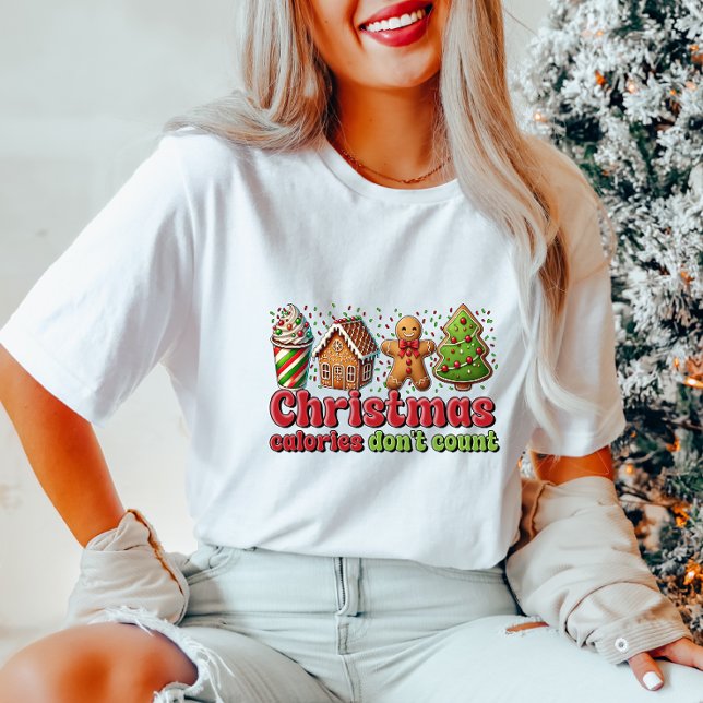 T-Shirt Engraçado Calorias de Natal (Criador carregado)