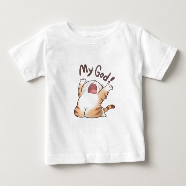 T-Shirt Engraçado Chorando Gato (Frente)