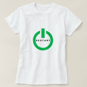 T-Shirt engraçado com botão de reinicialização e t