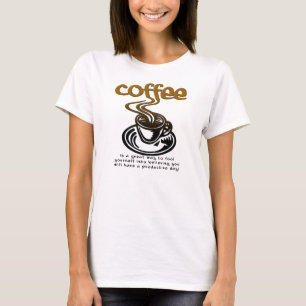 T-Shirt Engraçado Com Café