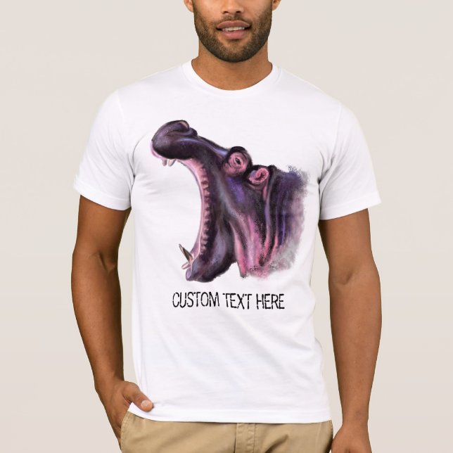 T-Shirt Engraçado com Hippo Grande e Texto Persona (Frente)