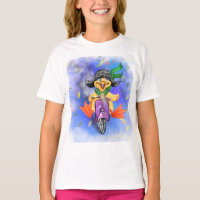 T-Shirt Engraçado com Patinete de Unidades de Pato