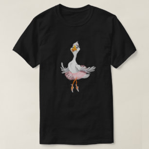 T-Shirt Engraçado com Pato de Ballerina Feliz