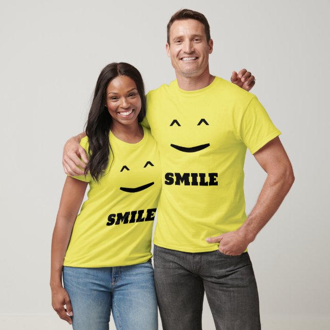 T-Shirt Engraçado com um rosto sorridente Emoji (Unissex)