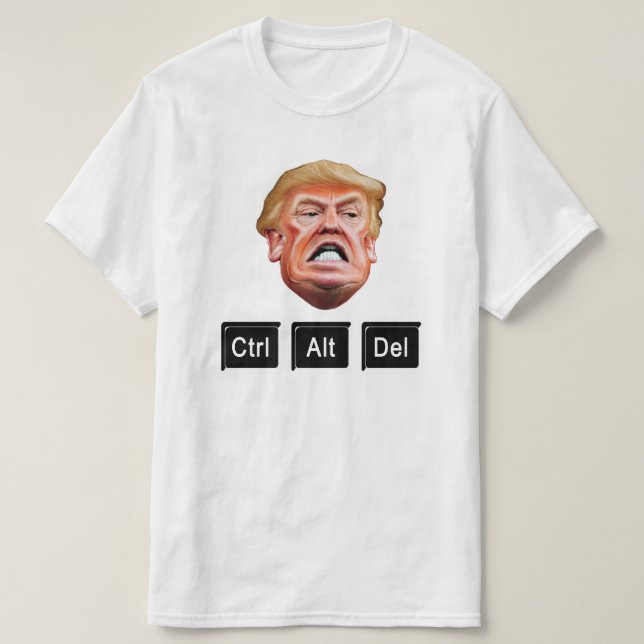 T-shirt Engraçado CTRL ALT DEL Impeachment de Trump - Anti (Frente do Design)