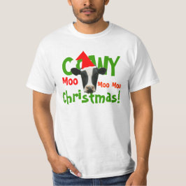 T-shirt engraçado da vaca do Natal de Cowy