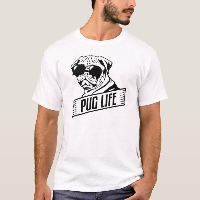 T-shirt engraçado da vida do Pug (Frente)