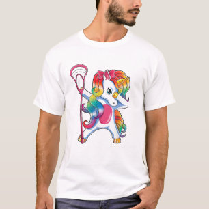 T-Shirt Engraçado de Lax com Unicórnio Dabbing par