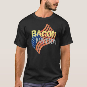 T-shirt engraçado do bacon da nação do bacon