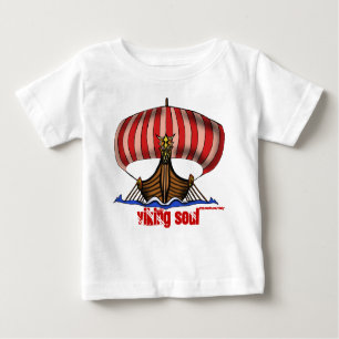 T-shirt engraçado do bebê do navio de Viking