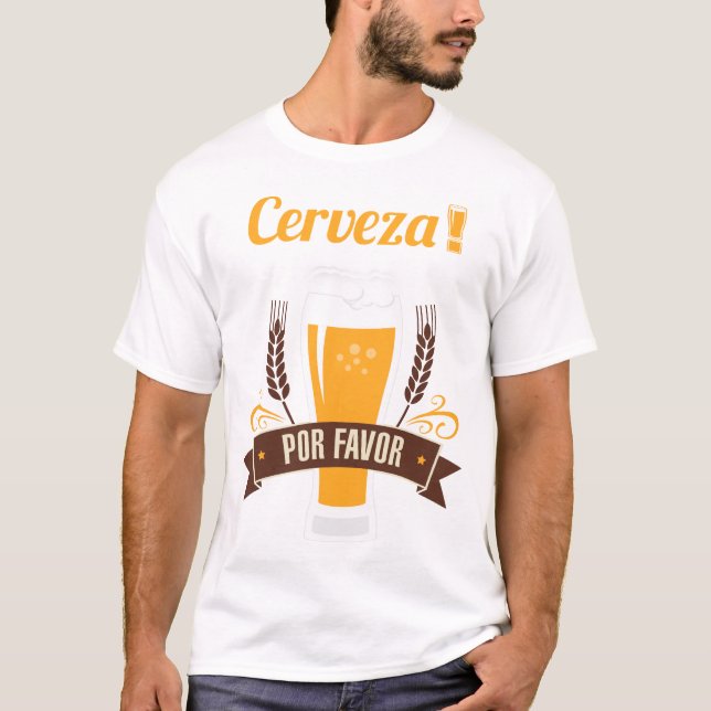 T-shirt engraçado do bebendo da cerveja do favor (Frente)