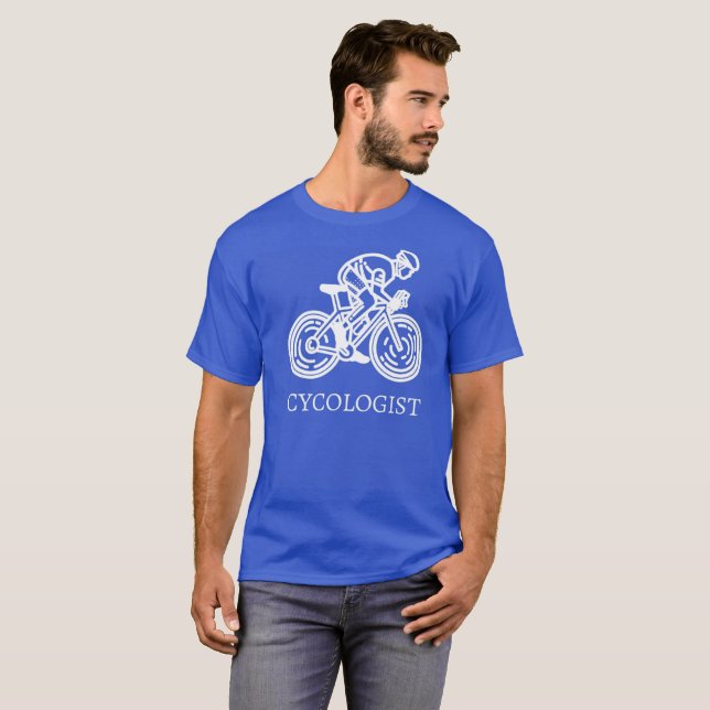 T-shirt engraçado do ciclista (Frente Completa)