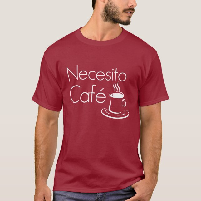 T-shirt engraçado do espanhol dos amantes do café (Frente)