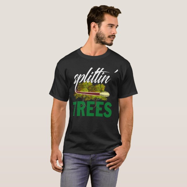 T-shirt engraçado do golfe do disco das árvores de (Frente Completa)