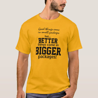 T-shirt engraçado do humor dos pacotes mais