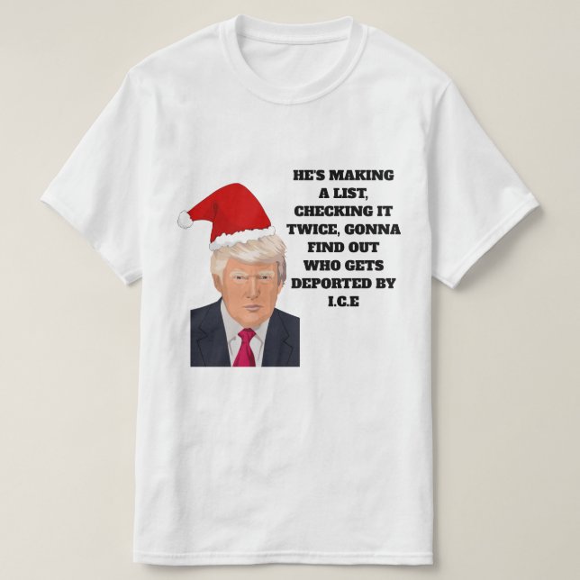 T-shirt engraçado do Natal de Donald Trump Papai (Frente do Design)