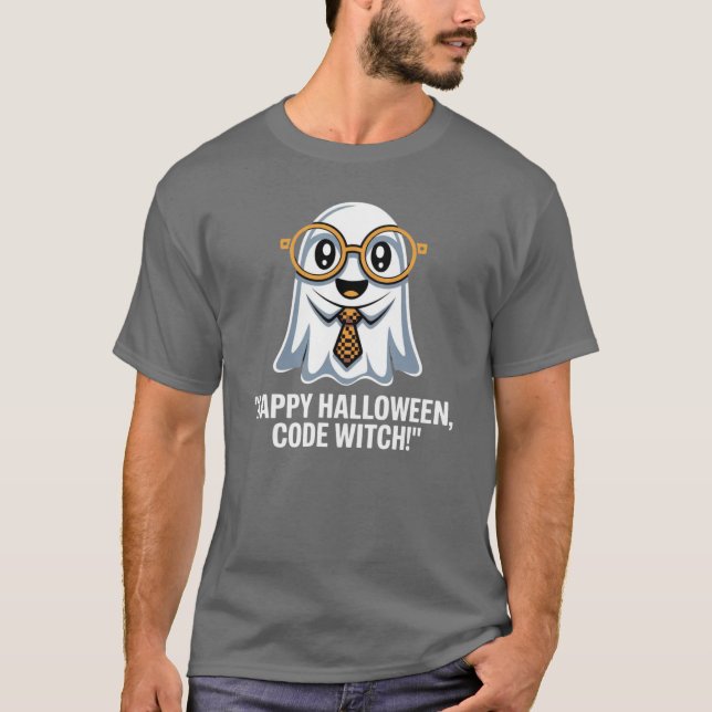 T-Shirt Engraçado do Programador Halloween (Frente)