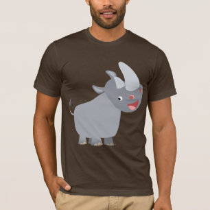 T-shirt engraçado do rinoceronte dos desenhos