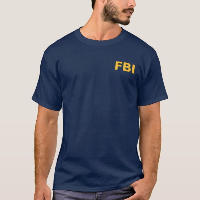 T-shirt engraçado do texto do FBI (inspector do (Frente)