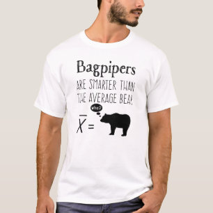 T-shirt engraçado dos Bagpipes - urso médio