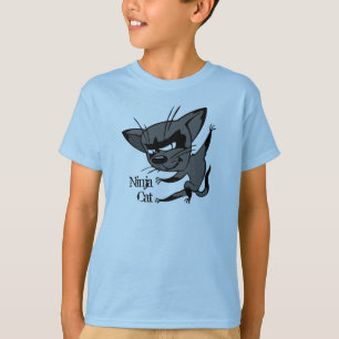 T-shirt engraçado dos meninos do gato de Ninja