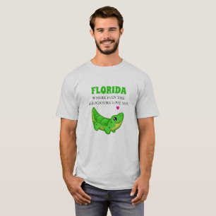 T-Shirt Engraçado Flórida Alligator