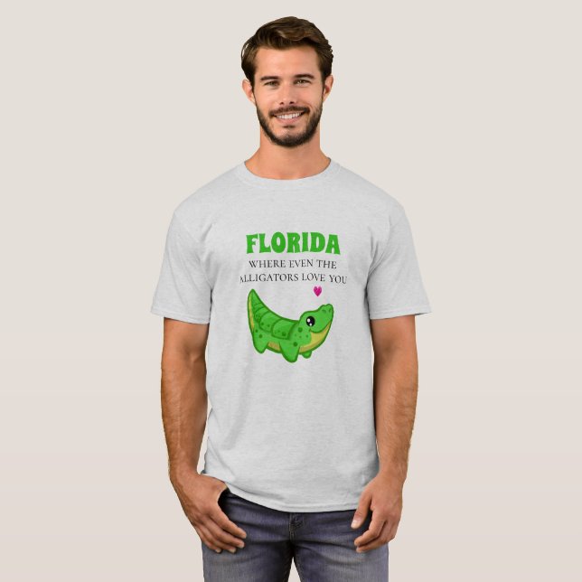 T-Shirt Engraçado Flórida Alligator (Frente Completa)
