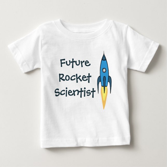 T-shirt Engraçado Futuro Cientista do Rocket Blue Outer Sp (Frente)