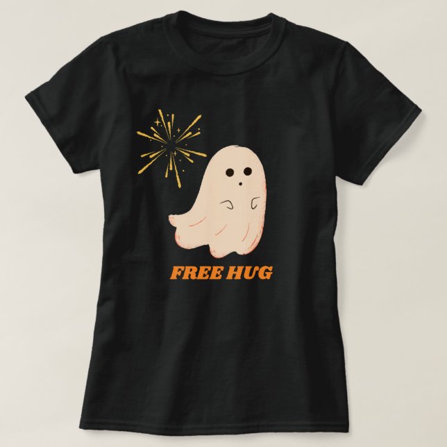T-Shirt Engraçado Grátis Ghost (Frente do Design)