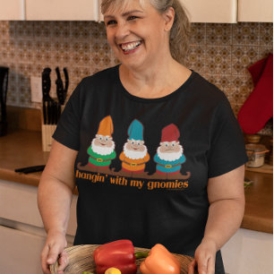 T-shirt Engraçado Hangin Com Meus Gnomos