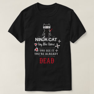 T-shirt engraçado legal do slogan do gato de Ninj