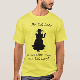 T-shirt Engraçado Louco Gato Louco Lady Husband ou Namorad