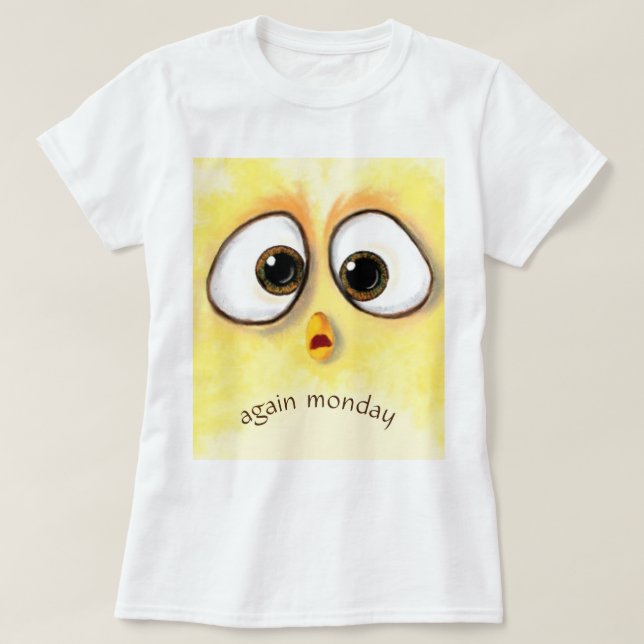 T-Shirt Engraçado Olhos Surpreendidos - Texto Pers (Frente do Design)