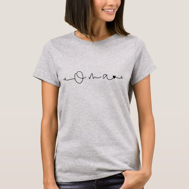 T-Shirt Engraçado Oma Grandma Heart (Frente)