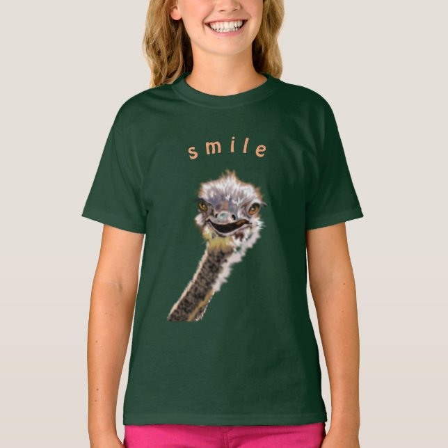 T-Shirt Engraçado Ostrich (Frente)