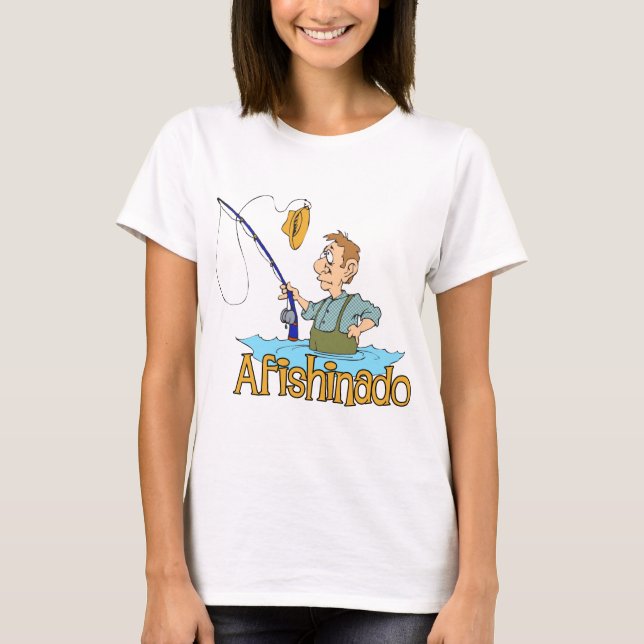 T-shirt Engraçado Pesca Afishinado (Frente)