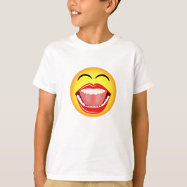 T-shirt Engraçado Rindo Da Boca Aberta Emoji
