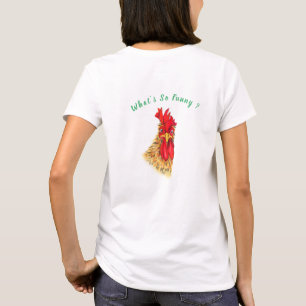 T-Shirt Engraçado Rooster - Texto Personalizado
