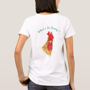 T-Shirt Engraçado Rooster - Texto Personalizado